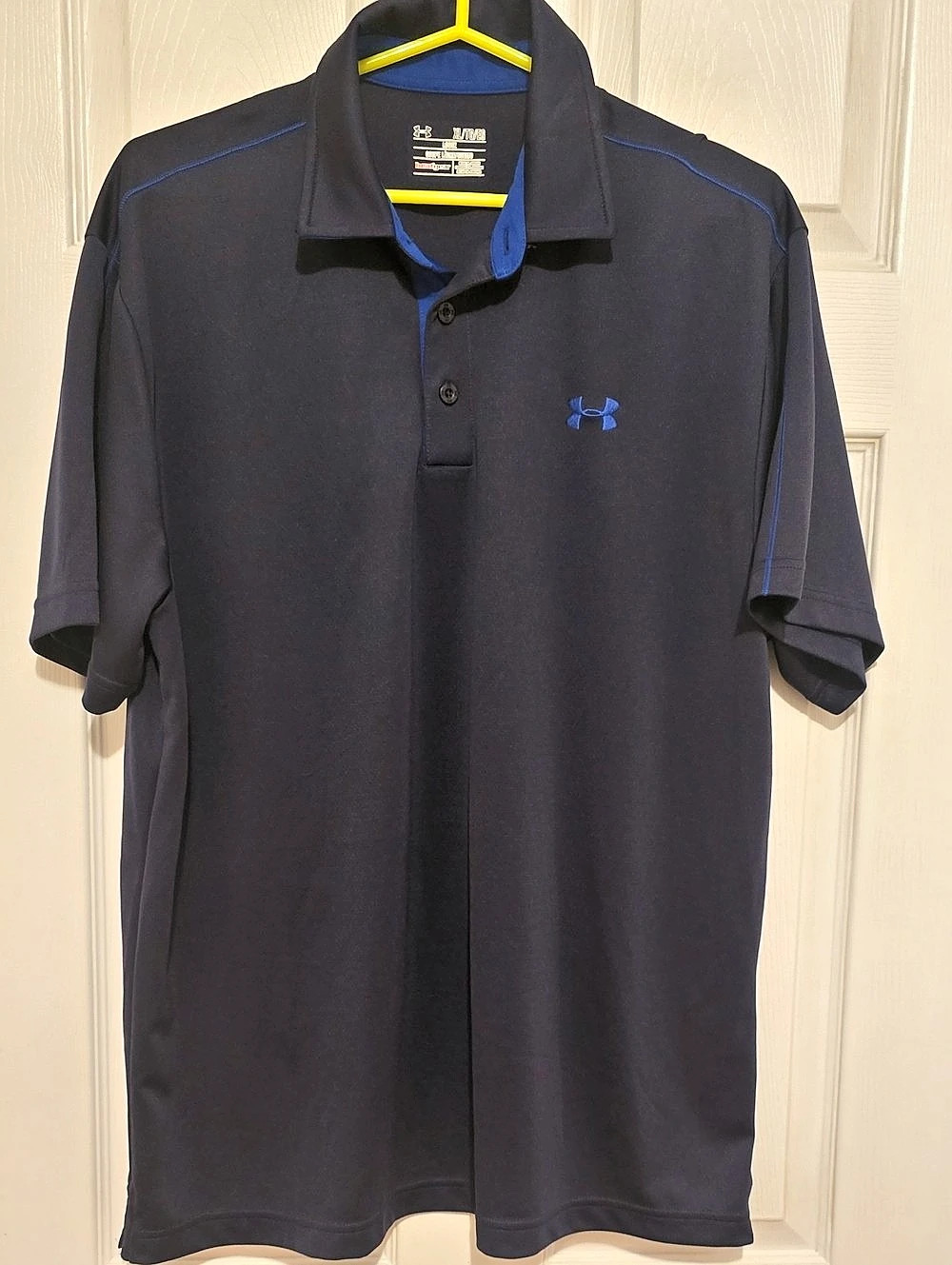 Under Armour HeatGear Loose Fit Golf Polo Black & Blue XL